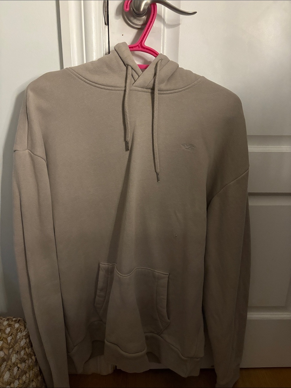 Men's Hooded Pullover Sweatshirt in Beige large comfy hoodie
